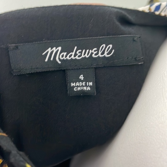 Madewell Black Open Back Flutter Sleeve Mini Dress in Painted Blooms - Picture 13 of 13